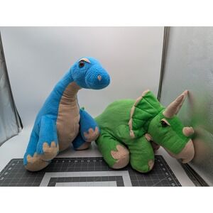 Animal Alley Dinosaur Lot Blue Brontosaurus Green Triceratops 2017 Large